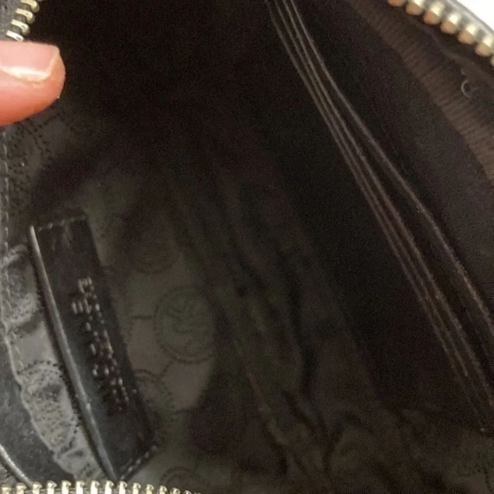 Michael kors gray black signature MK mini crossbody bag